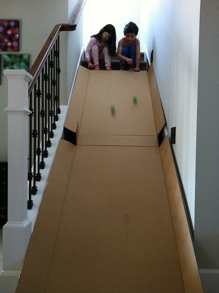 8. Cardboard Slides for Endless Fun