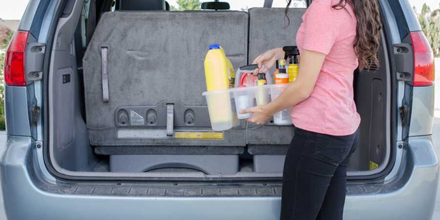 Shower Caddy in the Trunk