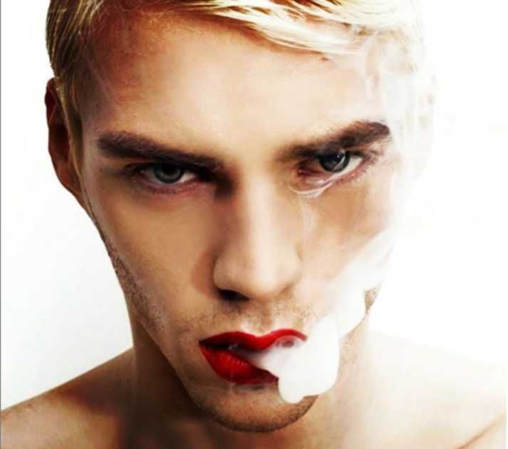 Modern Men Using Lipstick