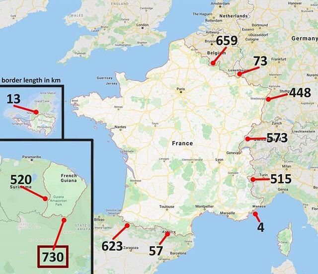 France's Longest Border is Shared With Brazil